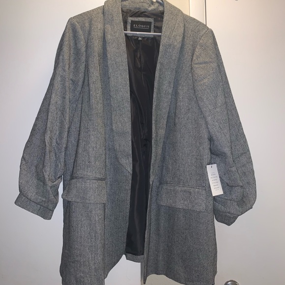 Eloquii Jackets & Blazers - Eloquii Relaxed Herringbone Blazer